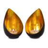 ROMINOX Weihnachtsgeschenk Teelicht-Set – 2-teilig, strahlend goldener Kerzenschein, Weihnachten; Grillparty; Valentinst