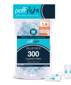 Paffright 300 Zigarettenfilter, Anti Teerfilter für Zigaretten, Plastik Zigarettenfilter 8mm
