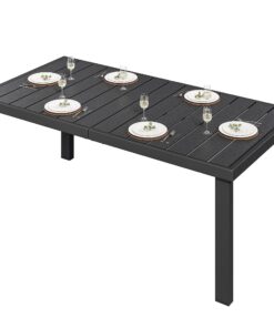 YITAHOME Wetterfest Terrassentisch für Garten - Quadratischer Outdoor-Esstisch mit WPC-Holztischplatte (140x90cm) | YIT