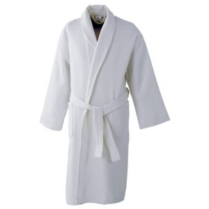 Glamptex Supreme Waffle Bathrobe für Damen und Herren - Weiß - Leggigkeit - Hotelqualitätsechte Baumwolle - Luxuriöse E