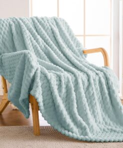 Ultraweiche Vielit Kuscheldecke aufgrund ihrer Atmungsaktivität für warmen Wohnabend, Flauschig 150x200 cm Grüne Couchde