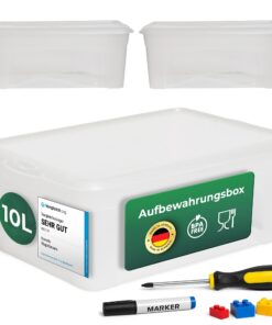 Novaliv 3x Aufbewahrungsboxen für Lebensmittel transparent stapelbar BPA-frei 37x26x14 cm