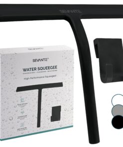 SEVANTE Duschabzieher - Schwarz - Silikon Fensterabzieher für Dusche und Glas - Bad Accessoires - Flitsche und Duschkabi