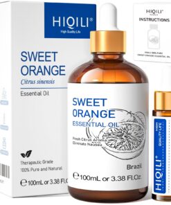 HIQILI 100ml Orangenöl, Reines Ätherisches Aromatherapieöl für Entspannung und Duftbehandlung in Home und Car
