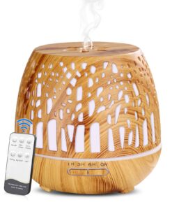 Simpeak Ultraschall Raum Diffuser - Ideal für Aromatherapie-Liebhaber im Zuhause - 400ml Holz Design mit Fernbedienung -