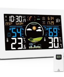 VIFLYKOO Wetterstation Funkaußensensor Thermometer & Hygrometer Weiß | VIFLYKOO Wetterstation Funk Innen & Außen Weiß |