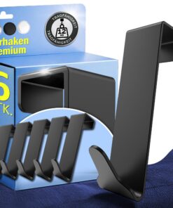 Menz Premium Türhaken zum Einhängen - Edelstahl, formstabile Haken für Schwarze Kleider - hohe Tragkraft, universell ein