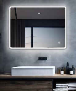 MIQU LED Badspiegel mit Beleuchtung 120x70 cm für Badezimmer und Flur, Touchsteuerung, 6500K Weißleighellig