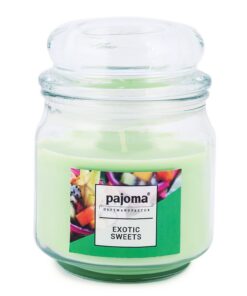 Duftkerze pajoma® Exotic Sweets Bonbonglas 248g - Premium Kerze für Zimmertemperierung, ca. 55 Stunden brennend | pajom