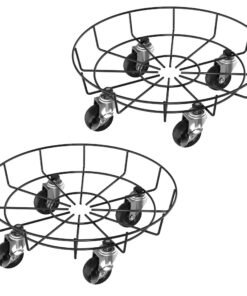 PEILU Pflanzenroller Outdoor 360° Drehbar für Blumenpflanzen bis 150KG (Ø33cm) Sonnenschirmständer und Mülleimer