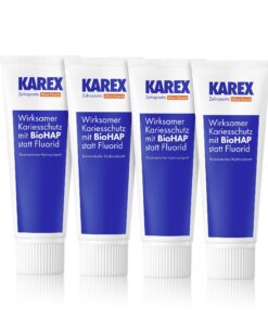 KAREX Zahnpasta mit Hydroxylapatit - Fluoridfrei für weiße Zähne - 4 x 75 ml