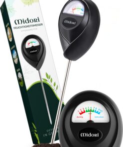 Midori Boden-Feuchtigkeitsmesser für Pflanzen – Präzises Messgerät mit 17,5 cm Edelstahl-Sonde, 26,5 cm Gesamtlänge, Sch