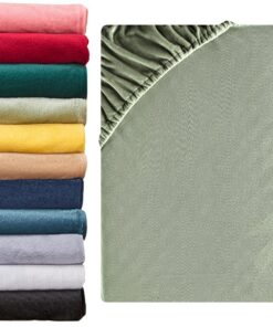Spannbettlaken Salbeigrün - Warm Teddy Plüsch Winter Fleece Winter Spannbettlaken Cashmere Touch Kuschelig | Größe: 200x