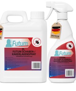 FUTUM Schaben Spray 2 Liter + 500ml | mechanische Kakerlaken Kontrolle | ohne Treibgase | wirkt gegen Eier Innen & Ausfr