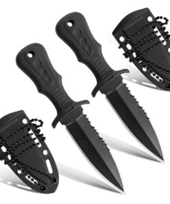 2Pcs Neck Knife Kette 121mm Outdoor Messer Edelstahl Selbstverteidigung für Outdoor-Aktivitäten 121mm Edelstahl-Ketten-M