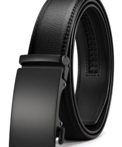 CHAOREN Automatik Gürtel für Herren Business Anzug, Buckley Ledergürtel Ratsche Automatikschließe, 35mm Breit Gürtel ohn