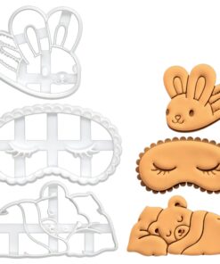 BAKERLOGY Sat von 3 Pyjamaparty Ausstechformen für Kinder zur Nachtsicherheit und süße Träume Speciell für Kinder zur Er