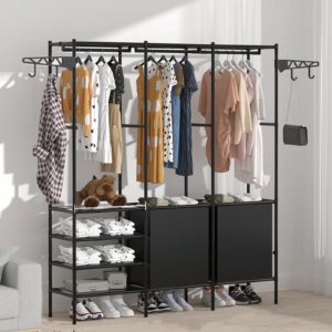 **Robuster Metall-DIY-Kleiderschrank für Schlafzimmer - Freistehend mit faltbarem Design und Canvas-Regalen** | **Freis