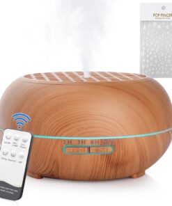 Simpeak Ultraschall Raum Diffuser für ätherische Öle Hellbraun | Simpeak Aroma Luftbefeuchter 550ml Holz Design | Simpe