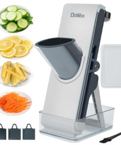 Gemüseschneider 4-in-1 mit 3 Wechselklingen für Scheiben & Stifte Blau