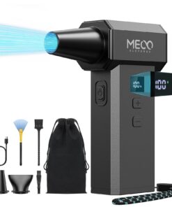 MECO Elektrische Staubgebläse für PC und Auto mit LED-Display und Akku 100-Gang Druckluftspray Akku Air Duster