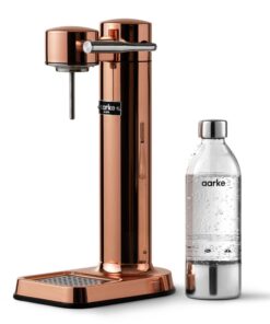 Aarke Carbonator 3 - Wassersprudler aus Edelstahl mit BPA-freier 1L PET-Flasche für edles Sprudelwasser im modernen Kupf