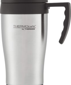 Thermos Reisebecher aus Edelstahl mit Schiebeverschluss | Ideals für Ausflüge und Wandern, 400 ml | Wärmehält bis 12 Std