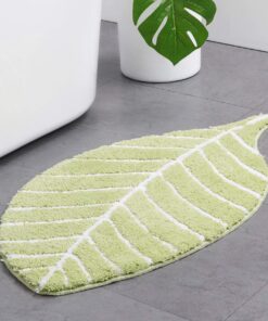 JameStyle26 antirutsch Badematte Grün Blatt Palme rutschfest und schnelltrocknend für Badezimmer und Küche