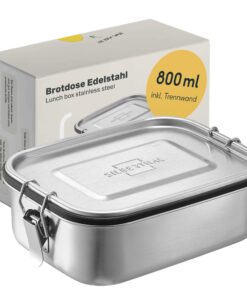 SILBERTHAL Brotdose Edelstahl 800ml mit Fächern Auslaufsicher für Kinder