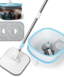 Withosent 130cm Wischmopp Set mit 2-in-1 Filtersystem und Auswringfunktion für Fenster- und Bodenreinigung, für Hausfrau