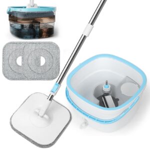 Withosent 130cm Wischmopp Set mit 2-in-1 Filtersystem und Auswringfunktion für Fenster- und Bodenreinigung, für Hausfrau