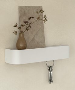 Kazai Schlüsselbrett 'Tone' | Minimalistisches Design aus Metall in Weiß | Moderner Schlüsselhalter für Flurwand