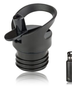 Milu Strohhalmdeckel Ersatzdeckel für Trinkflaschen 350ml 500ml 750ml 1000ml - Schwarz BPA-frei inkl. 3 Trinkstrohhalme