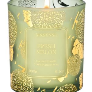 M&SENSE Frischer Melonen Duftkerzen im Glas für Heim Deco & Schlafzimmer mit 42 Std Brenndauer