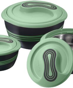 Pinnacle Thermoschüssel 2,5 l Edelstahl Warmhaltbehälter für Heiße Speisen - Salatschüssel - Grün Pinnacle Thermoschüs