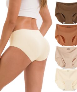 INNERSY Nahtlose Microfaser Unterhosen für Damen - Unsichtbar & Komfortabel - Hipster Stil - 4er Pack - OEKO-TEX STANDA