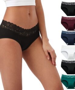 **INNERSY Bequeme Baumwollunterhosen für Damen mit Spitze - Hüftshaper für Comfort und Eleganz - 6-Pack** | **INNERSY B