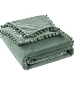 MIULEE FluschiDecke Fleecedecke Flanell 170x210cm MatchaGrün Wohndecken Couchdecke Kuschelig Overwurf