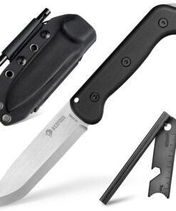 NedFoss BERGLÖWEOutdoor Messer für Bushcraft mit Skandi Schliff & Feuerstahl 42a konformDesigned in Germany