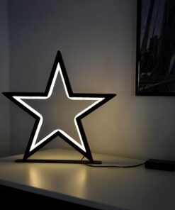 Spetebo LED Metall Stern - warm weiß - Weihnachts Deko - Batterie betrieben - 34 cm - Advent Tisch Fenster
