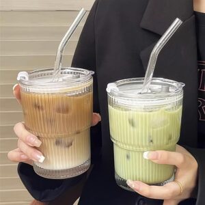 Taoyanmo 400ml Travel Mug mit Deckel und Strohhalm, perfekt für Eiskaffee und Bubble Tea, unföllbar und luftdicht,mouseo