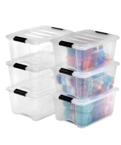 Iris Ohyama DDNTB-15 Aufbewahrungseinheiten, 15L, 6er-Set, Transparent, BPA-freies Plastik, Organisation des Büros, Schl
