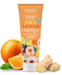 Jean & Len pH-hautideales Orange & Ingwer-Duschgel, erfrisches Duscherlebnis, weiche Haut durch Orangen- und Ingwer-Extr