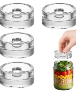 Glas Fermentiergewichte Ø7 cm mit Griff – 4er Set BPA-frei für Kimchi, Sauerkraut & Pickles in Weithalsgläsern