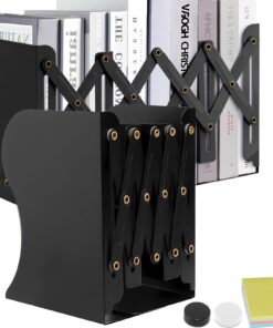 Buchstütze DARUITE Schwarz rutschfeste Verstellbar Bücherhalter Büro Schule