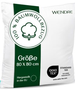 Slah Atmungsaktives Kissen - Weich, 100% Baumwolle, Langlebige Kopfkissen für das Bett - Oeko-Tex Zertifiziert