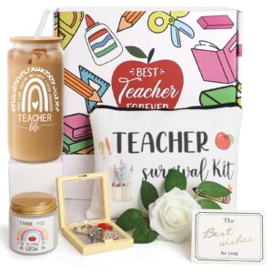 Frerdui 6-teiliges Kaffeeglas-Kerzen-Set für Lehrer, beste Lehrergeschenke, Weihnachtsgeschenke für Lehrer