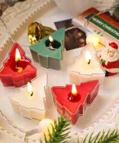 Dechantsduftkerzen Geschenkset 24 Stück für Entspannung und Dekoration | Weihnachtskerzen Teelichter für Party und Urla