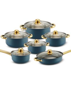 Retoo Induktion Topf Set für Diebolden Kochtopf 12-teilig Spülmaschinegerecht Kühlbleibender Griff