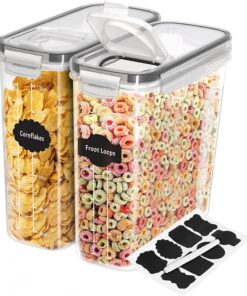 KICHLY BPA-freie Vorratsdosen Set 2 Luftdichte Lebensmittelbehälter für Nudeln, Müsli, Mehl, Reis und Haustierzubehalt